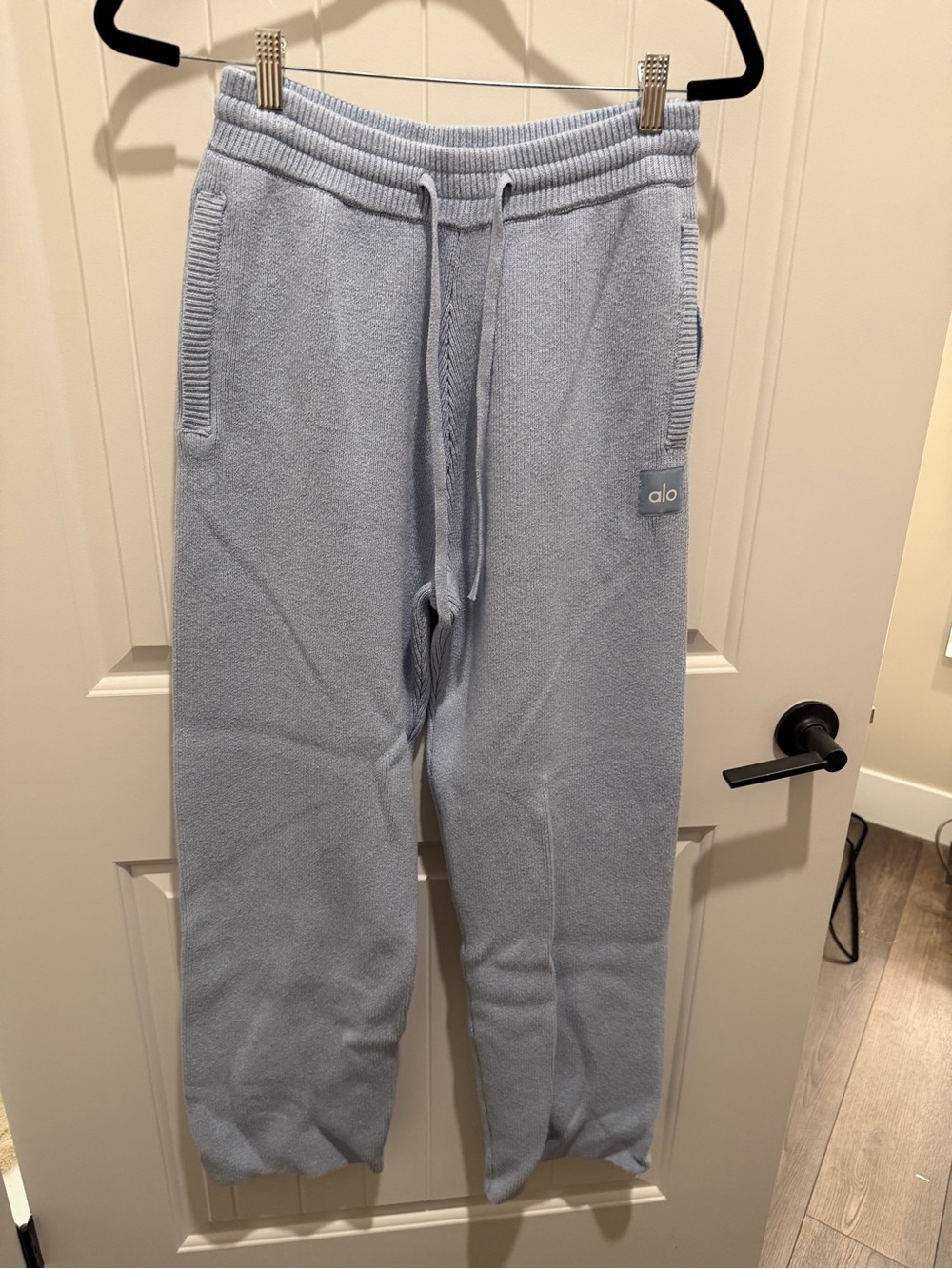 ALO Yoga Womens Pale Blue Knit Joggers